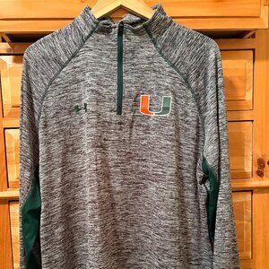 Under Armour Miami Hurricanes Long Sleeve Quarter Zip Heatgear Dri Fit Men’s 2XL
